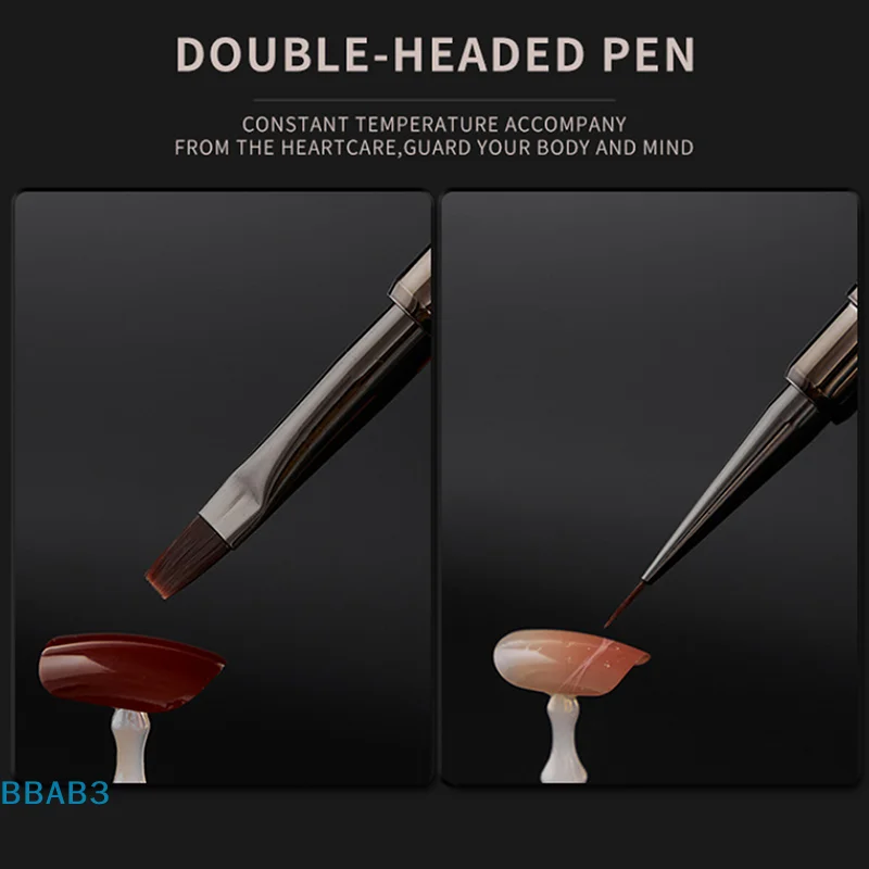 【B】 Penna per unghie a doppia estremità Pennello per colla Penna per fototerapia Pennello per rivestimento in gel UV Penna per disegno per nail art a doppia estremità Pennelli per manicure Strumento