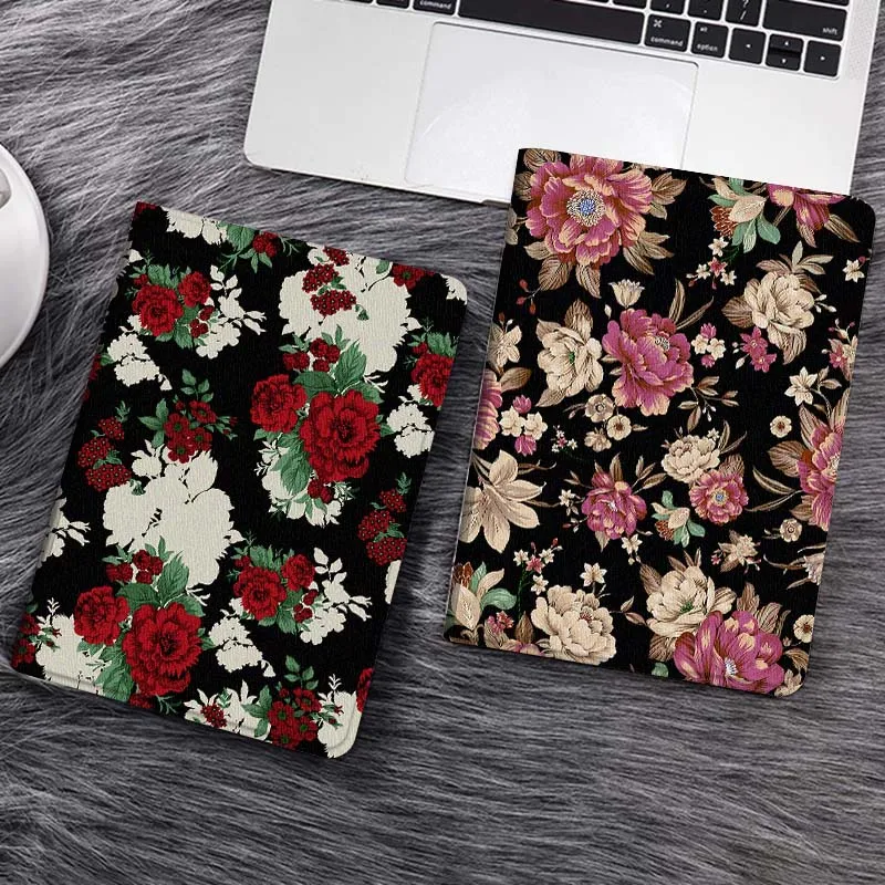 

Red Peony Floral Pattern Tablet Case For Samsung Galaxy Tab S7 S8 S9 S10 FE Lite Gift