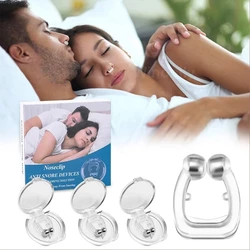 Anti Snore ronquidos Stopper Snoring Silicone Nose Clip Magnetic Sleep Tray Sleeping Aid Night Anti Snoring Device Health Care