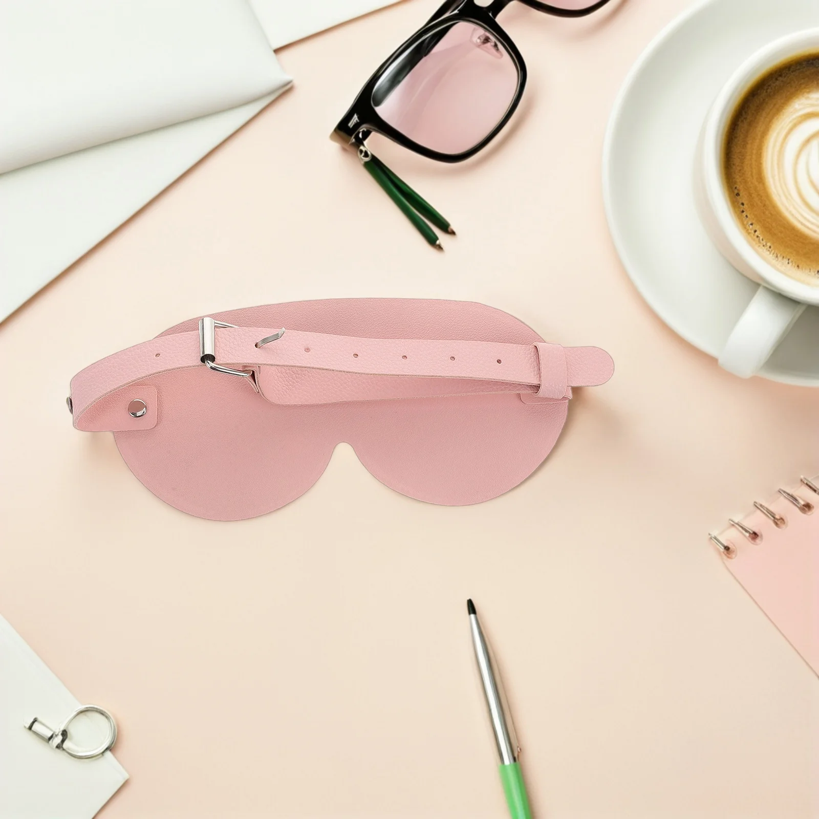 

PU Blindfold Eye Mask for Games Light Blocking Adjustable Strap Festival Prop Sleep Cover Mask for Women