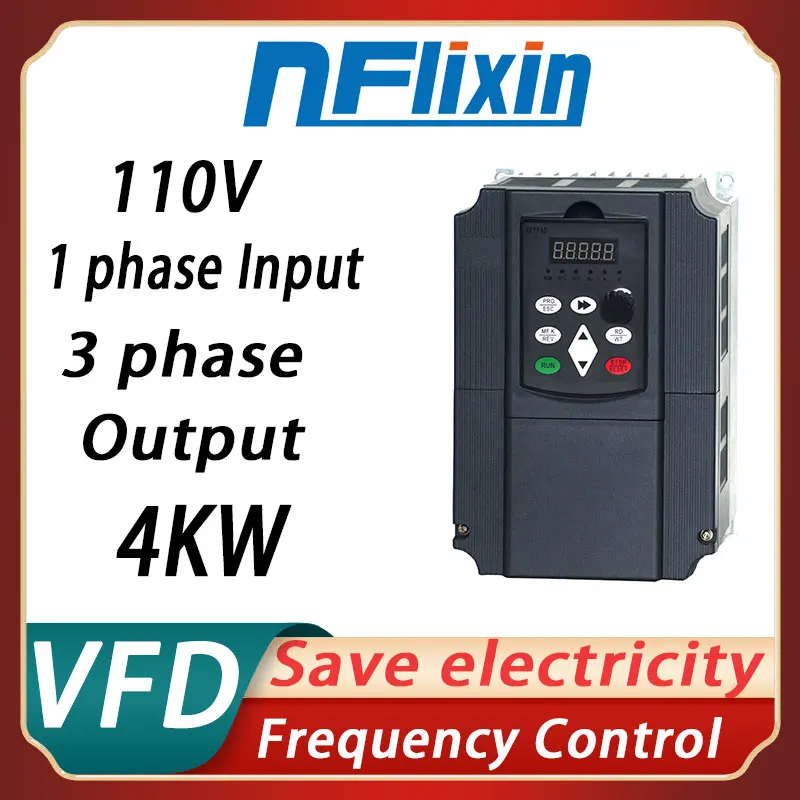 AC 110V 0.4-7.5KW 1 phase input 3 phase output frequency converter for motor Speed Controller inverter drives