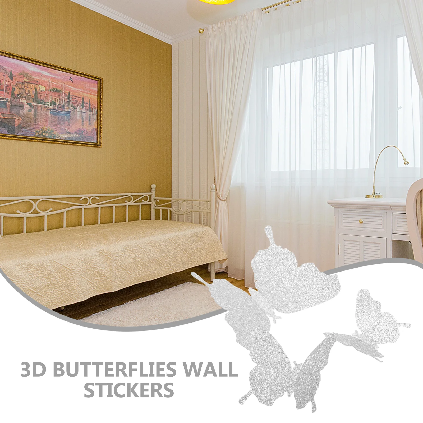 

48Pcs Butterflies Wall Stickers 3D PVC Waterproof Decorative Decal Self-Adhesive Wall Art for Party Home Decoration