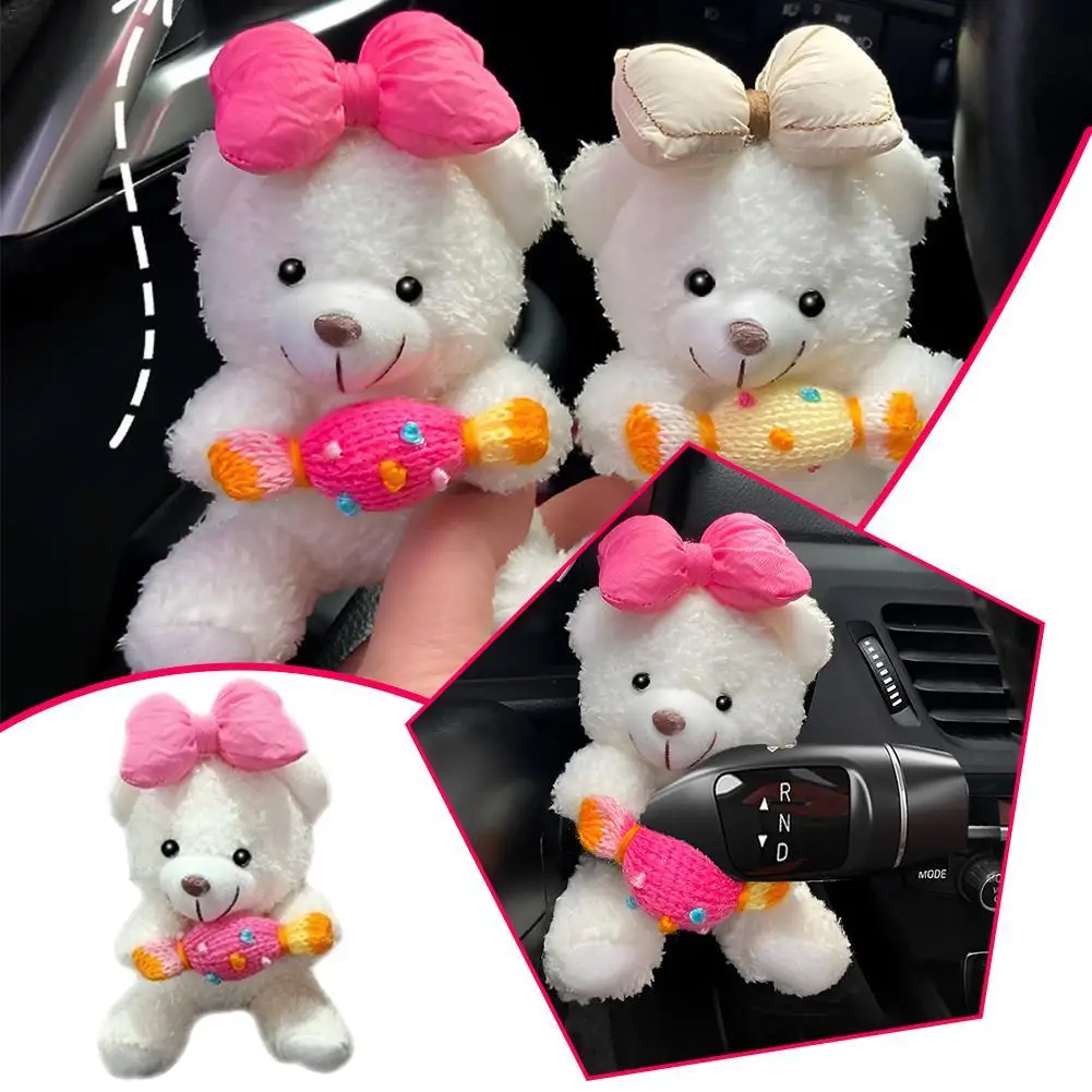 

Car Interior Decoration Ornaments Car Mounted Gear Guard Decoration Cute Bear Doll 2024 New Turn Signal Wiper Cartoon Doll
