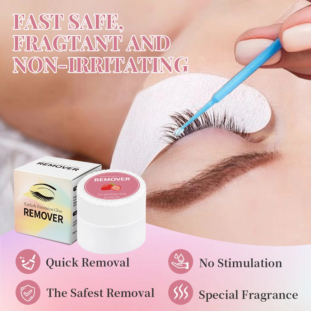

10g Eyelash Glue Remover Cream Quick Unloading Adhesive Makeup Tools Fruit Flavour Lash Glue Eyelash Extensions Remover Cream