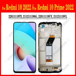 Per Xiaomi Redmi 10 2022 21121119SG Display LCD muslimex con cornice Touch Screen 10 Prime 22011119TI LCD Digitizer Assembly