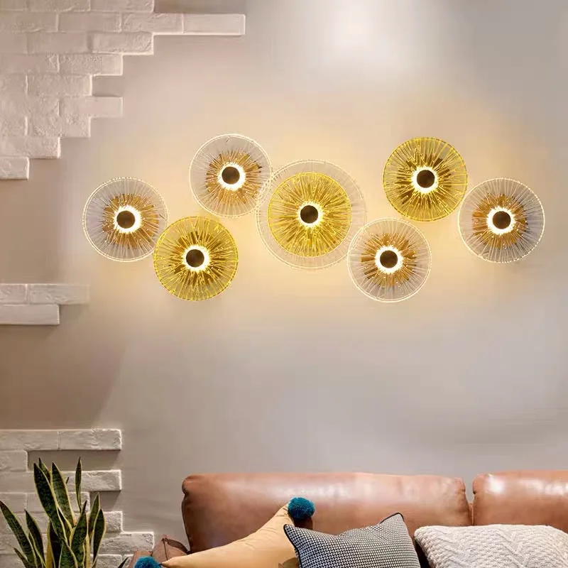 Premium Sense Post-modern Light Luxury Living Room Hotel Lobby Background Wall Decoration Simple Creative Aisle Crystal Wall
