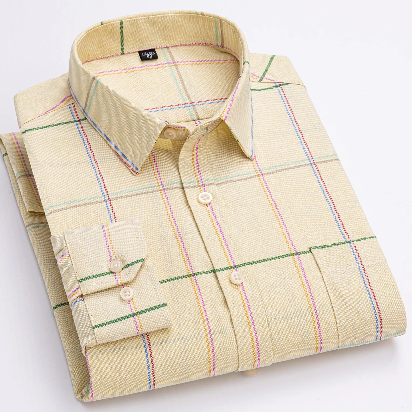 

Мужская рубашка-оксфорд, хлопковое полосатое клетчатое платье больших размеров, повседневное деловое шикарное платье с длинными рукавами, умная одежда на весну, осень и зиму