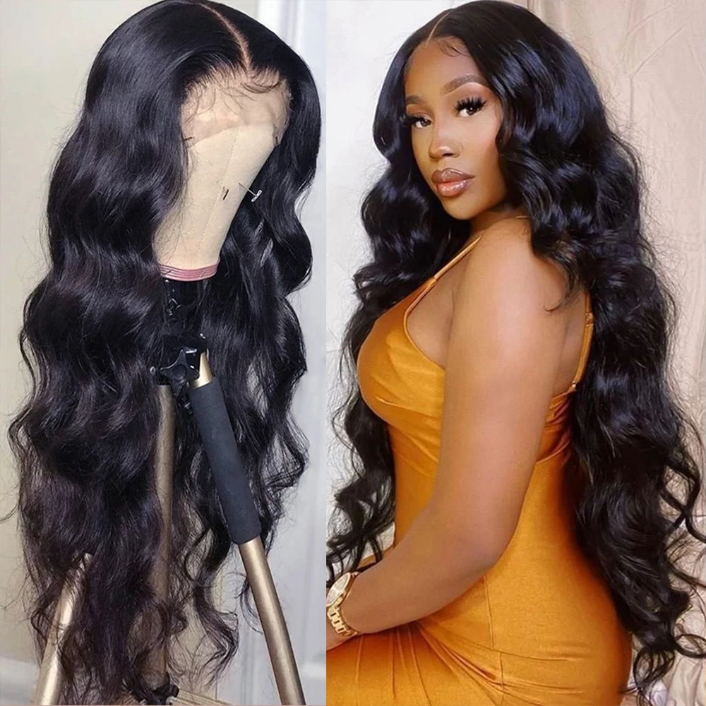 34 36 Inch HD Lace Front Wig Human Hair Body Wave 13x6 Transparent Lace Frontal Wigs For Black Women Pre Plucked 180 Density Wig