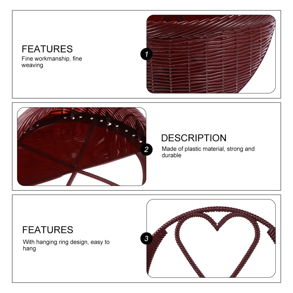 

4pcs Plastic Simulated Rattan Hanging Pots Plant Space Saving Durable Flower Basket Hanging Planter Basket Wall Mounted