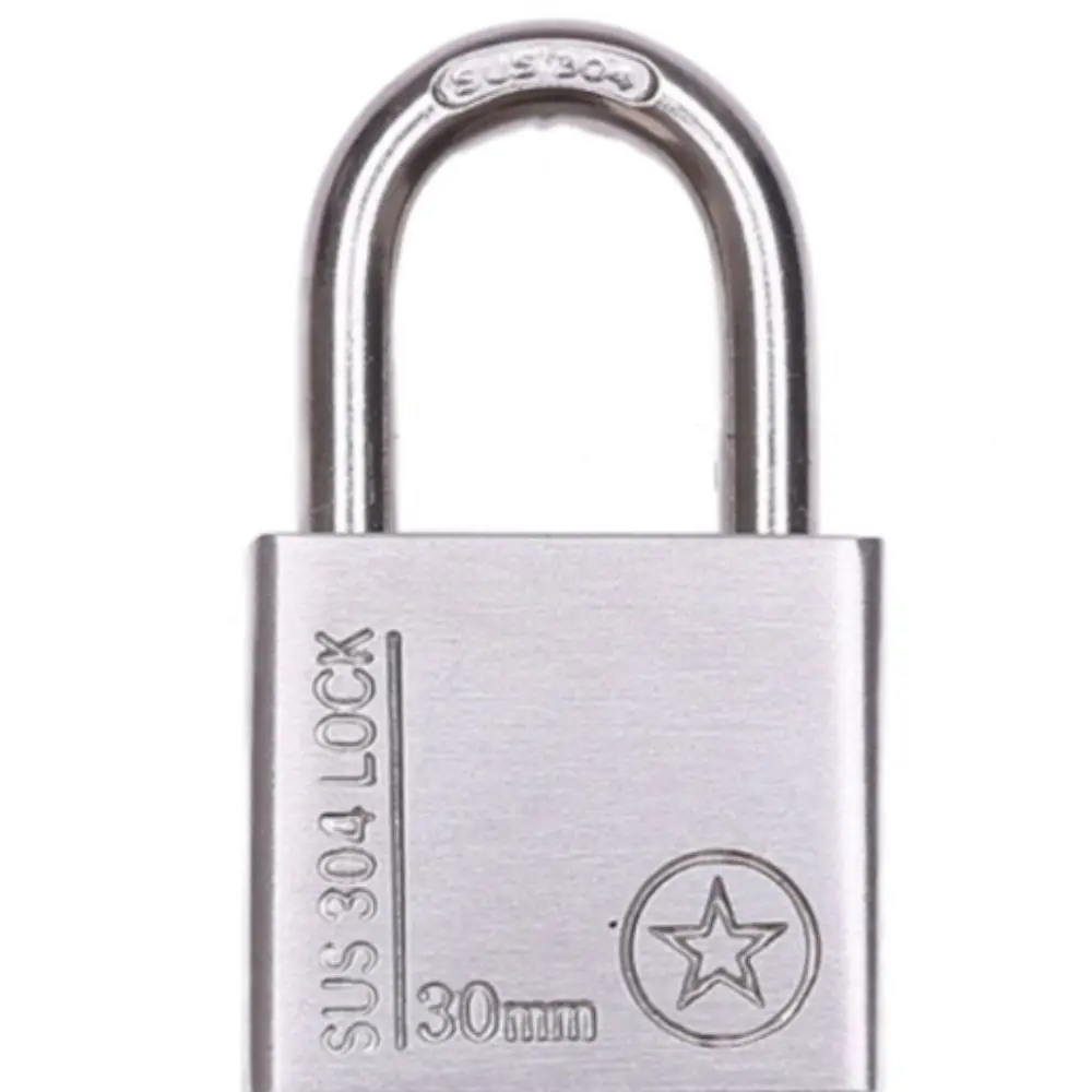 Cadenas en acier inoxydable 304 résistant aux intempéries, 3 clés, cadenas robustes pour portails, a