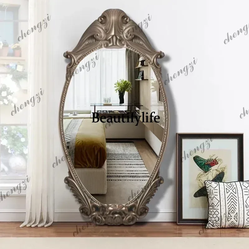 Custom French retro full-body mirror wall-mounted dressing mirror household makeup mirror