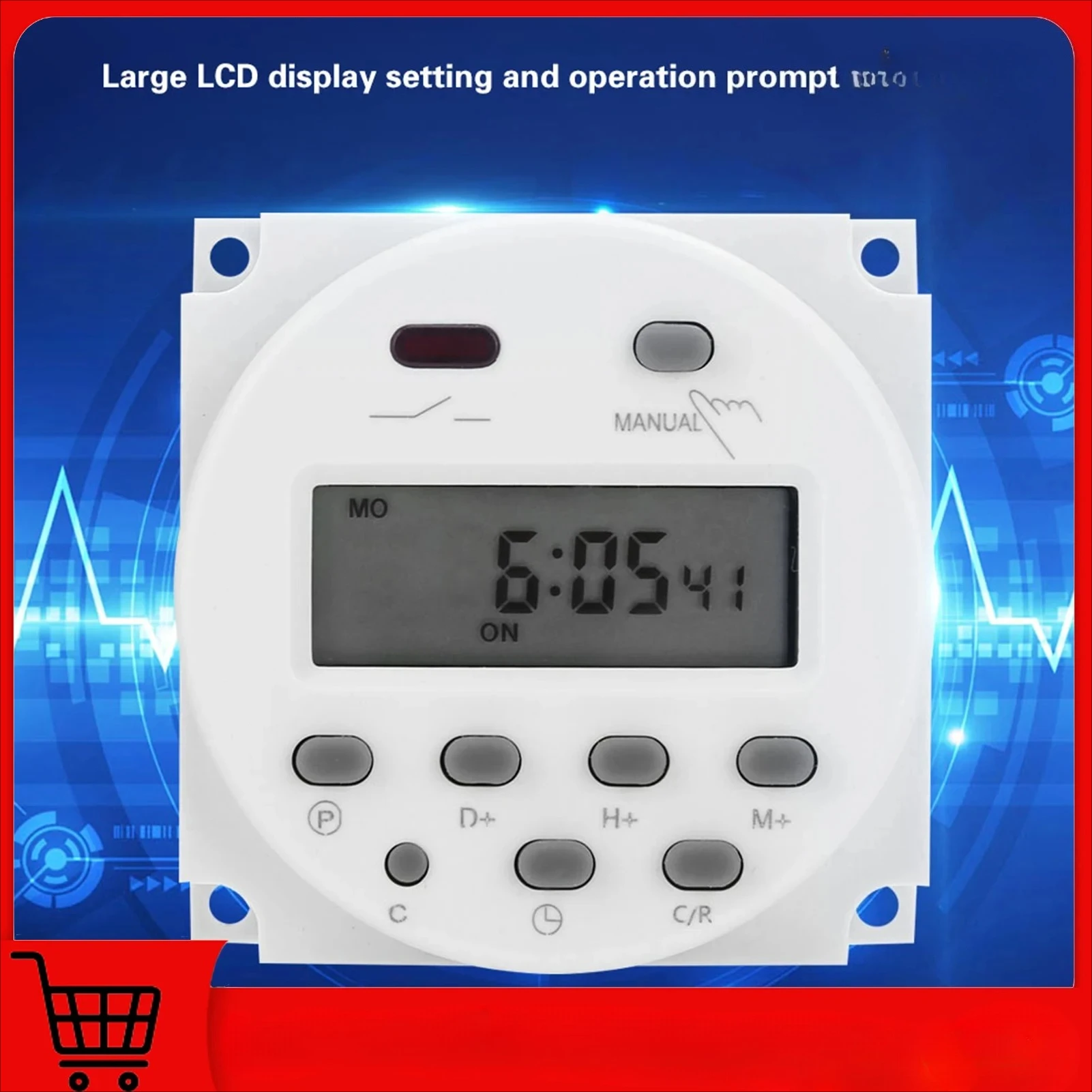 Interruptor de tiempo CN101A DC 12V Mini LCD Digital microordenador Control temporizador de potencia relé interruptor de tiempo Digital CN101A interruptor de tiempo