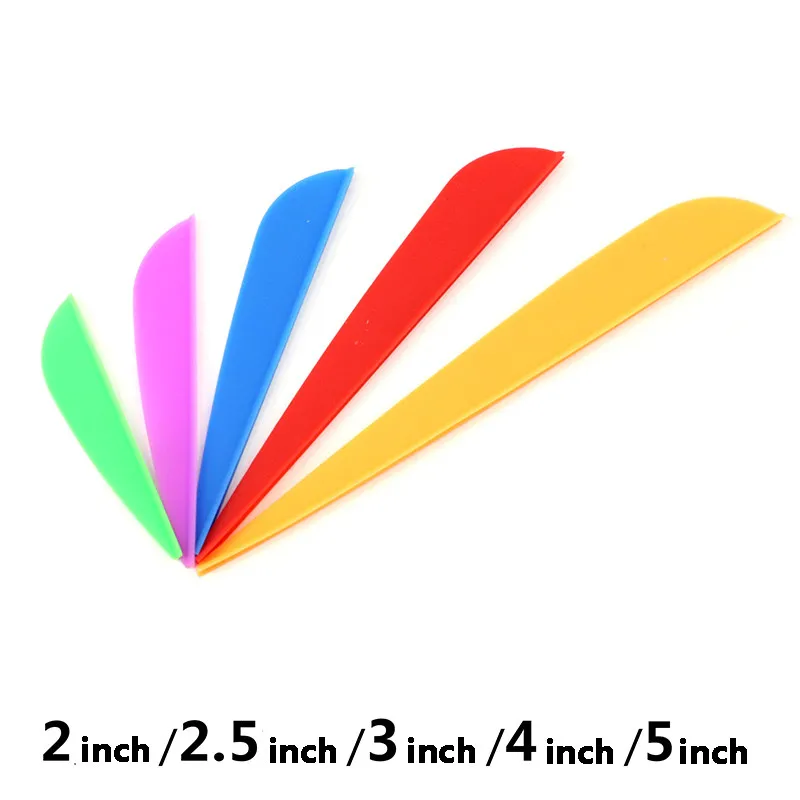 50pcs/lot Rubber Arrow Vanes 2 / 2.5 / 3 / 4 / 5 inches Plastic Fletch Vanes Archery Feathers for arrow Archery DIY