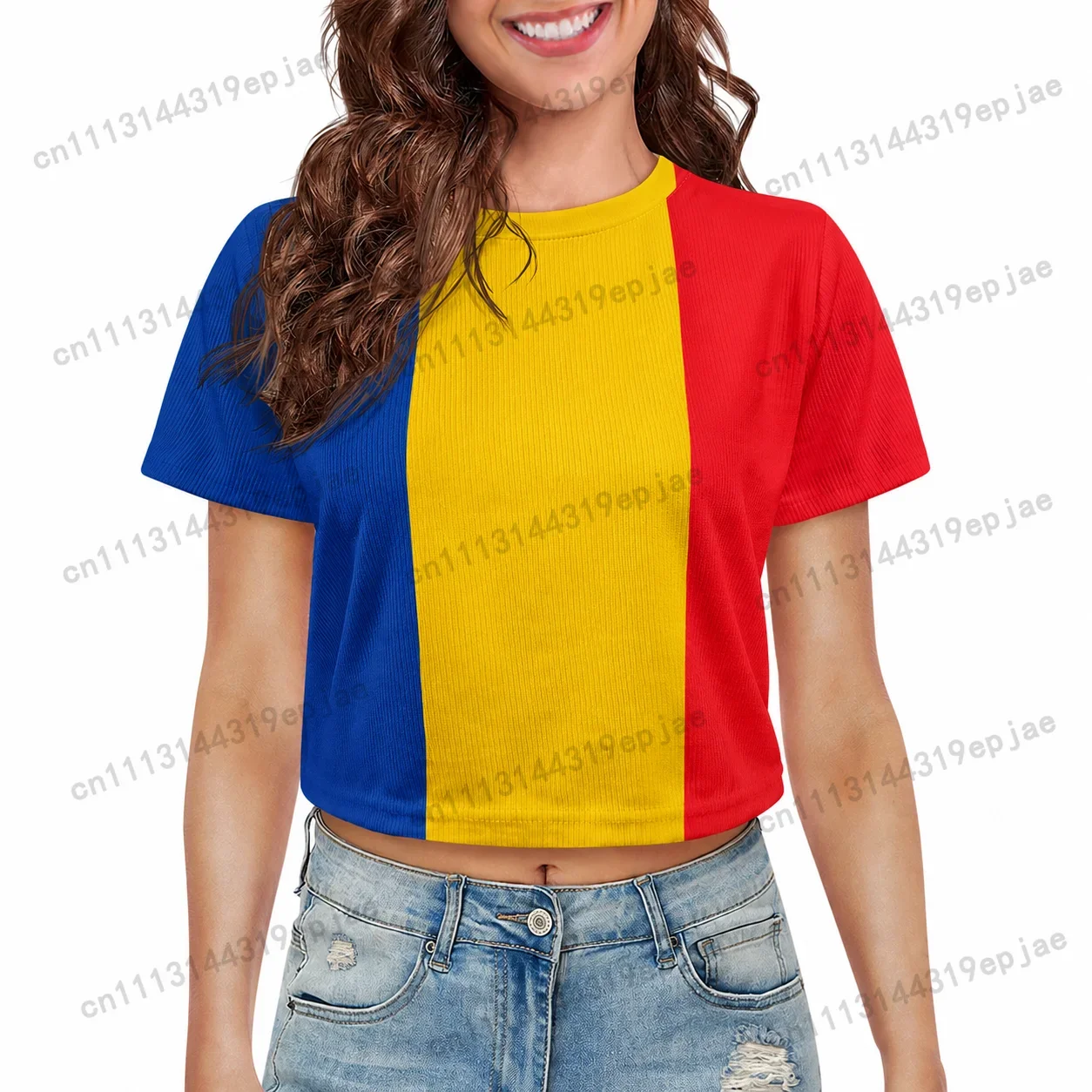 Saint Kitts and Nevis National Flag Eagle Print Crop Tops Women Short Sleeve O-neck Casual Streetwear Y2K Green Summer T-shirt