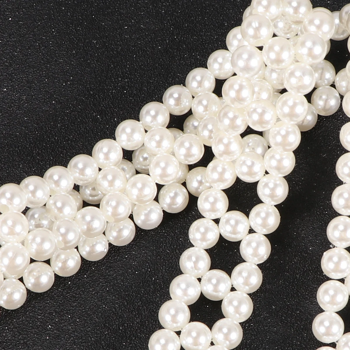 

Pearl Bag Chain Double Row Elegant Metal Strap Shoulder Purse Replacement Handbag Crossbody Accessory Women Girls