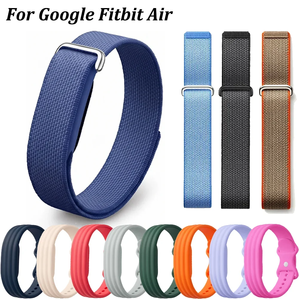 Offizielles Nylon-/Silikonarmband für Google Fitbit Air Sports, komfortables Schlaufenarmband, Zubehör für Google Fitbit Air-Armband