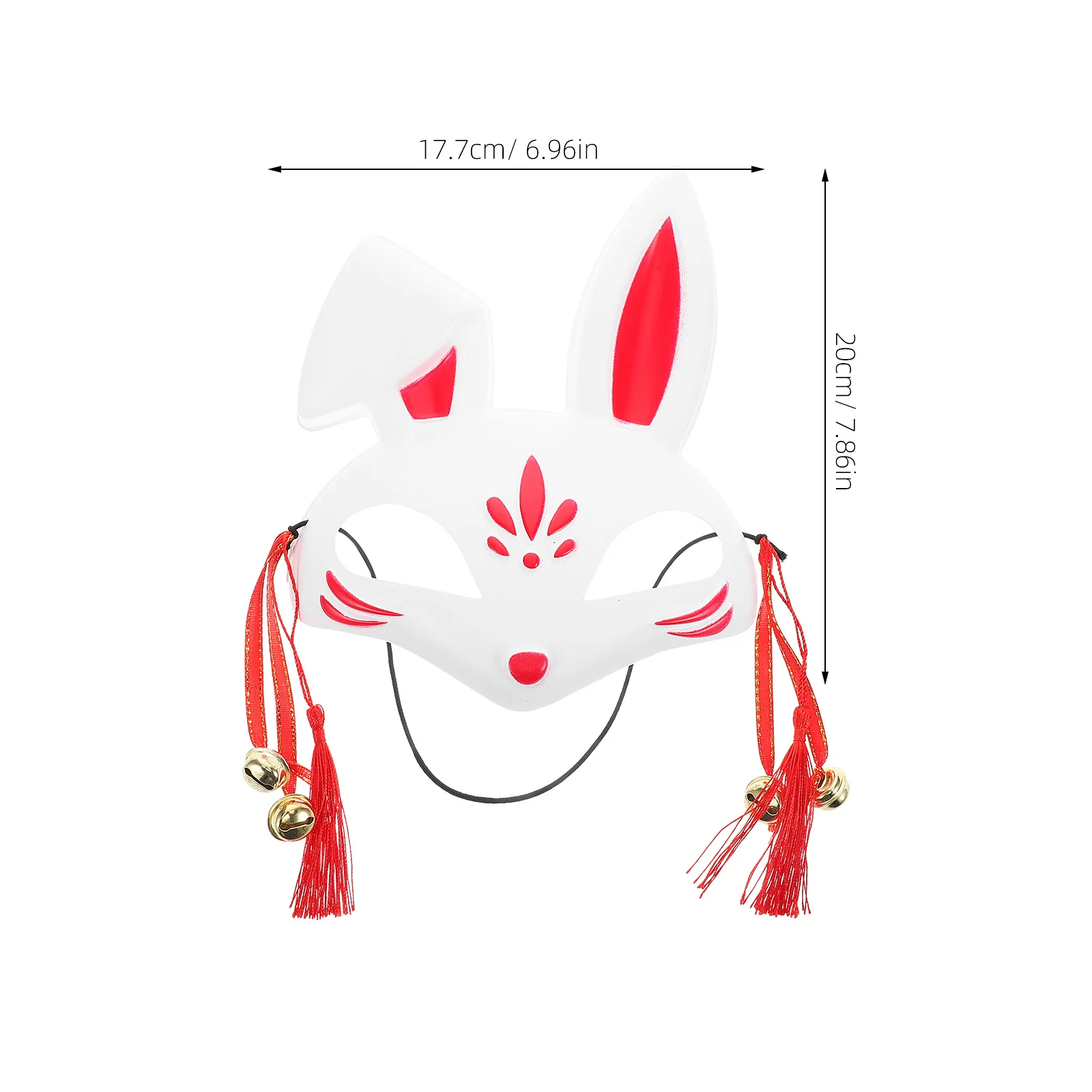 Hase-Halbgesichtsmaske, weißes Kaninchen, Kostümzubehör, Ostern, Party, Kinder, niedlicher Glockenakzent, langlebiges Material, Hasenmaske für Frauen