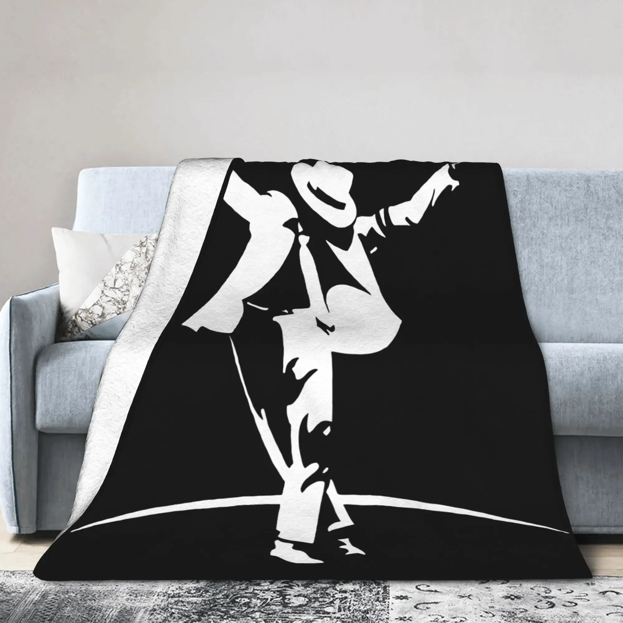 Music Musician MJ Plush Blanket J-Jacksons Singer Creative Throw Blanket for Home Hotel Sofa  125*100cm Bedspread