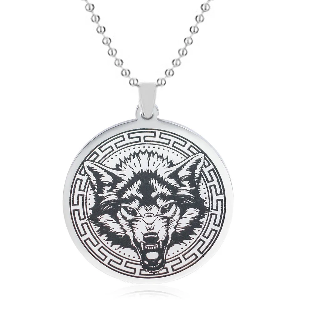 Savage Wolf Lion Tiger Bear Stainless Steel Necklace Tough Men's Amulet for Men's Jewelry Gifts Accessories