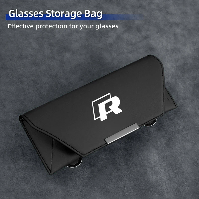 

Car Glasses Case Leather Sunglasses Storage Clip For VW R Golf 5 7 Polo Jetta Sagitar Magotan Passat Tiguan Scirocco