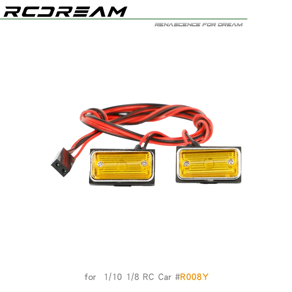 RCDream 1 زوج بدوره إشارة عرض مصابيح أضواء المؤشر الجانبي ل 1/10 1/8 1/14 RC الزاحف شاحنة Tamiya محوري TRX4 D110 # R008T/Y