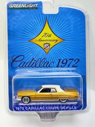 1:64 1972 Cadillac Coupe DEVille 70th anniversary Simulation Diecast Car Metal Alloy Model Car kids toys collection gifts W27