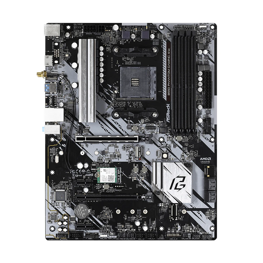 Imagem -04 - Phantom Placa-mãe Gaming Chipconjunto Amd B550 Cpu Amd Am4 Suporte Ryzen 5950x r7 5700x Pci-e 4.04xddr4 Atx Asrock-b550