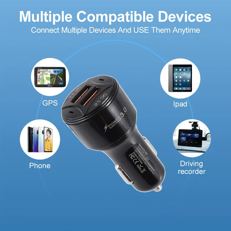 36 واط 2 منافذ QC3.0/AFC/DCP/FCP/SCP/VOOC/داش/وارب شاحن سيارة سوبر شحن سريع سيارة ولاعة السجائر فلاش تهمة للهواتف #3