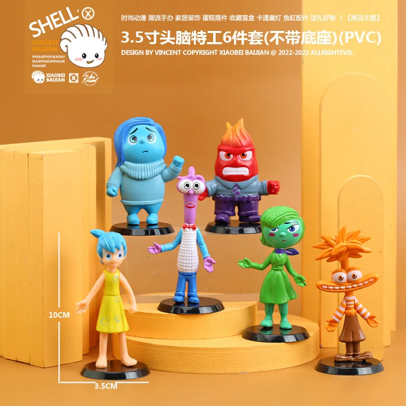 

6pcs Disney Inside Out Anime Action Figure Doll Cartoon Kids Toy Sadness Joy Anger Toy Decorative Ornament Kid Birthday Gift