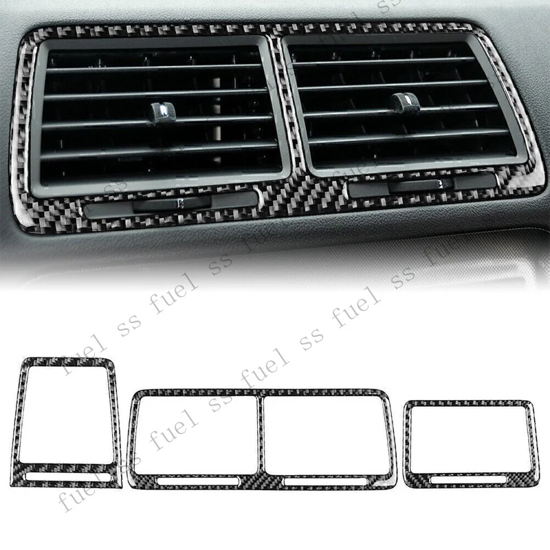 S+ 3x Carbon Fiber Interior Air Vent Outlet Cover Trim For Dodge Challenger 2008-14
