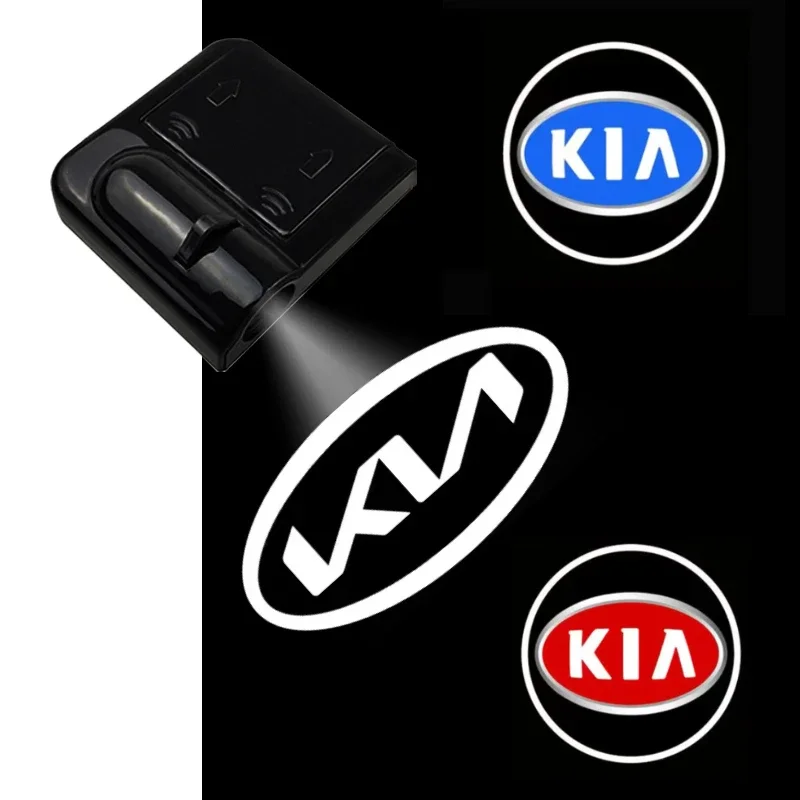 2PCS For Ceed Forte RIO STINGER Seltos K3 K5 Sorento Logo Led Car Door Welcome Lights Laser Projector Decor Lamp