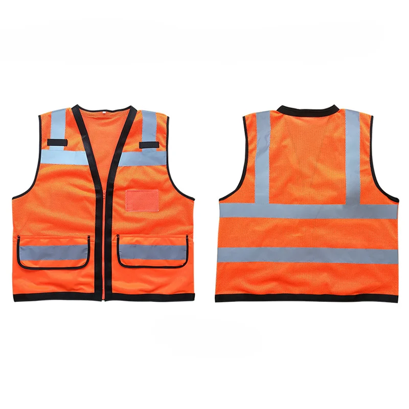 Men Woman High visibility safety vest work vest workwear safety red reflective vest construction vest with logo