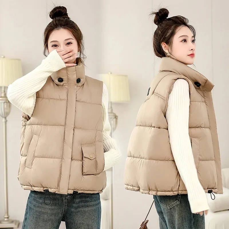 2024 Padded Vests Winter Coat Ladies Jackets Oversize Women\'s Vest Puffer Outwear Sleeveless Warm Fashion Long Loose Vest Coat