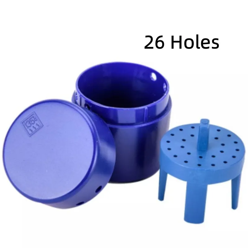 PIORPOYDental Disinfection Box 26Holes High Speed Burs Holder Endo Files Stand Dentistry Gutta Percha Points Sterilization Block