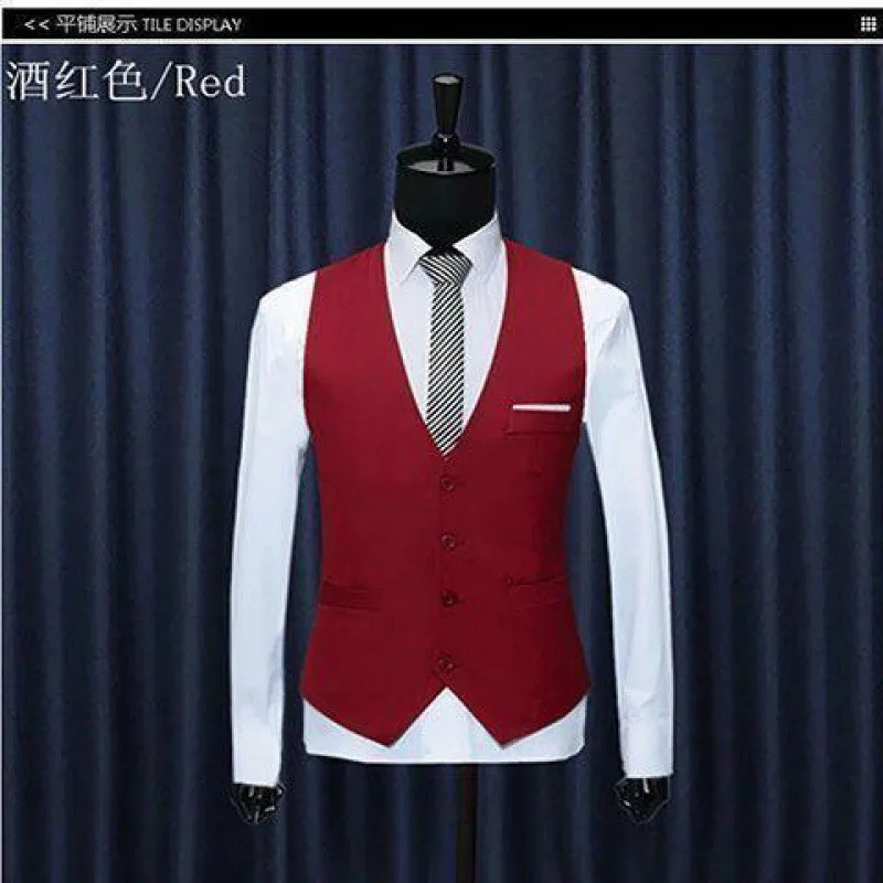 

cr148 Korean version of men's vest suit slim suit vest spring and autumn leisure free ironing business dress best man profession