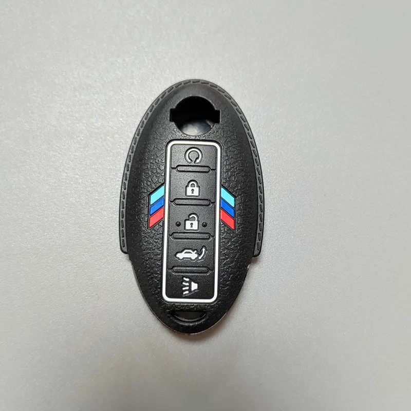 Schlüsselanhänger-Gehäuse, Silikon-Fernbedienungsabdeckung, 5 Tasten, passend für Nissan 2019, Altima SL FWD Maxima Kicks SR Murano Pathfinder ARMADA Patrol – Detail 10