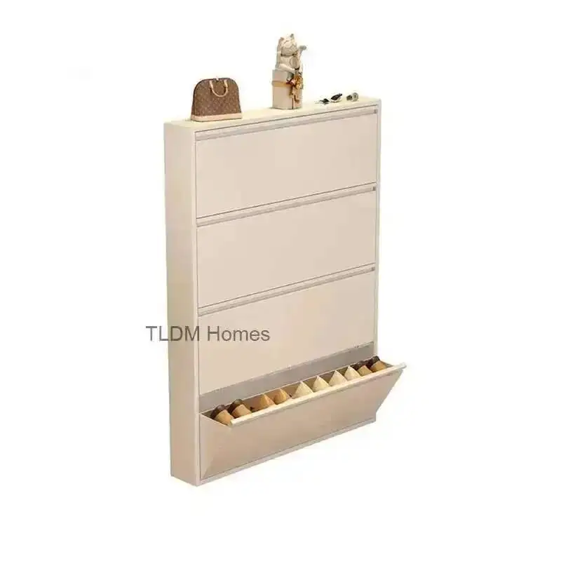 

Living Modern Narrow Shoe Aesthetic Rack Home Room Furniture Tilted Vertical Wooden Storage Hallway Shoe Cabinets k