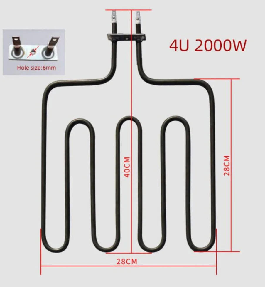 1PC 220v 1500w 2000w  Electric Tubular Heating Element Sauna Stove Oven Air Heating Element Baking Heater Tube SS304