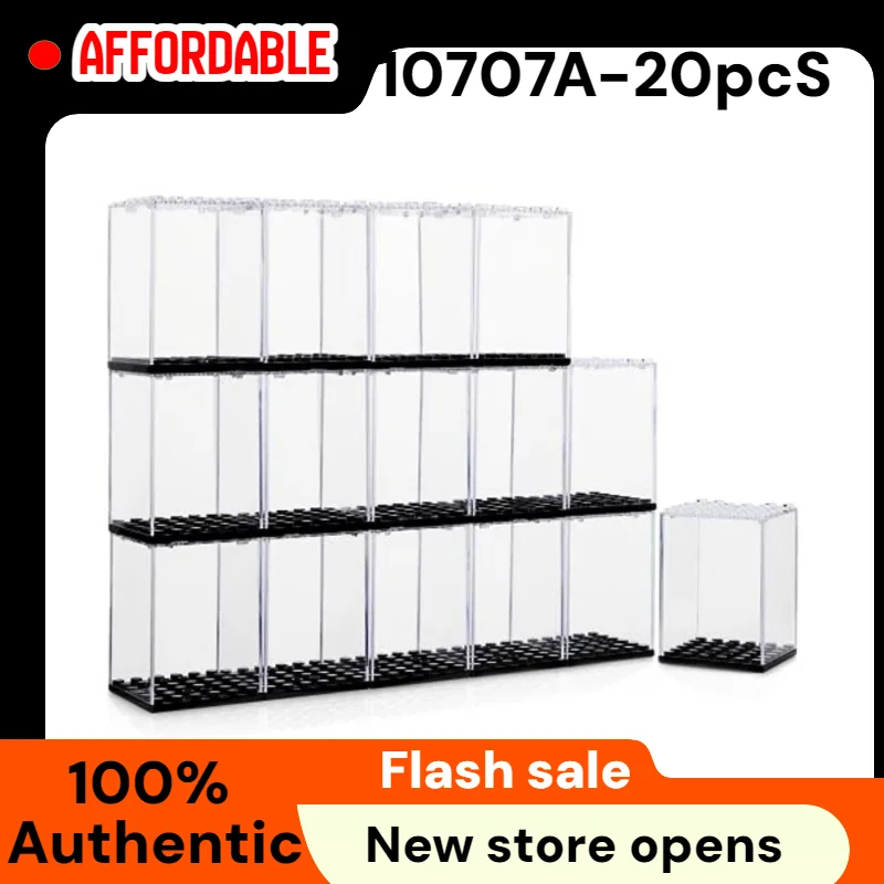 20 Pack Dustproof Display Boxes for Lego Minifigures Single Minifigure Storage Case for Collectors Black