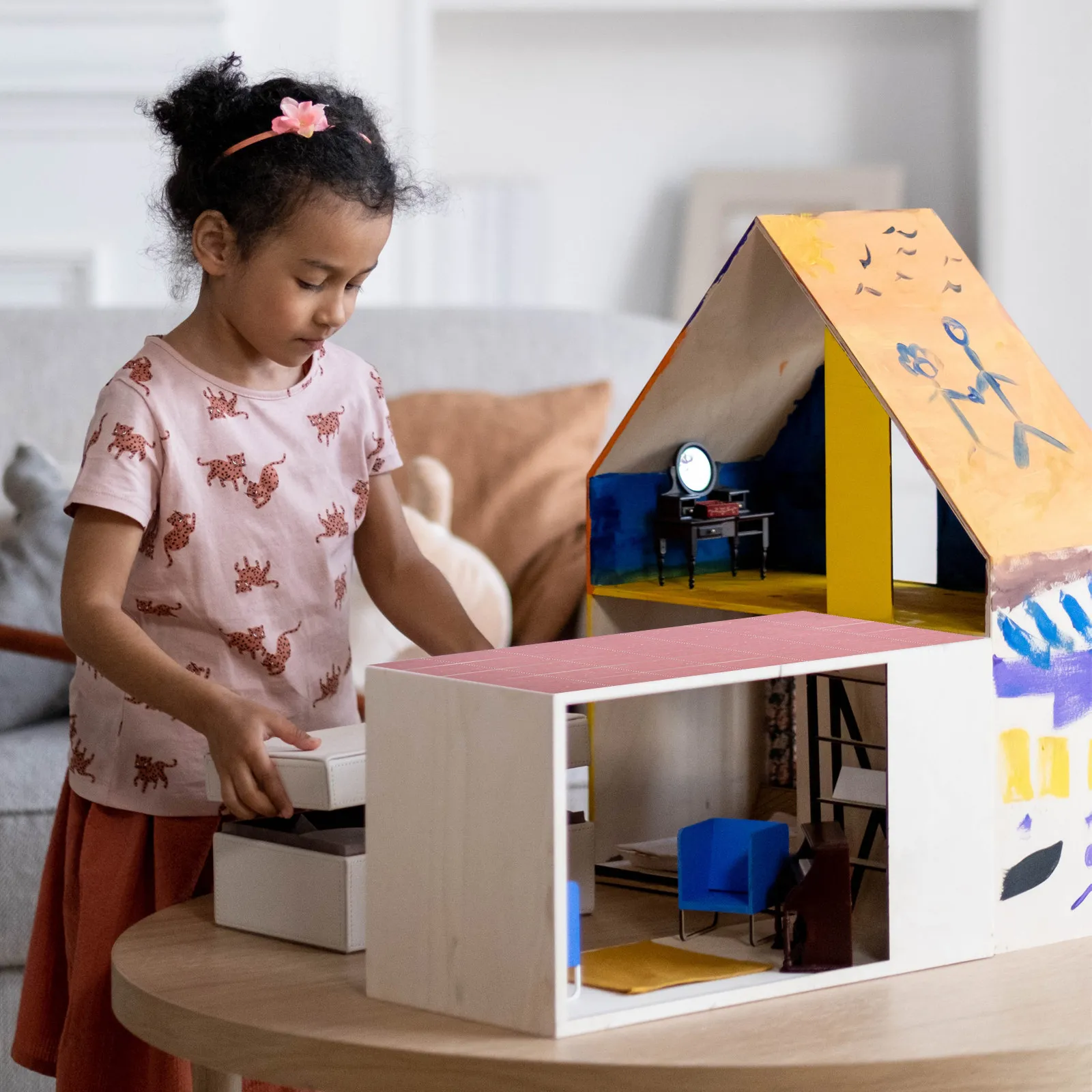 

3Pcs Miniature Floor Sticker for Dollhouse DIY Paper Flooring Decorative Sheet Realistic Simulation Mini House Layout