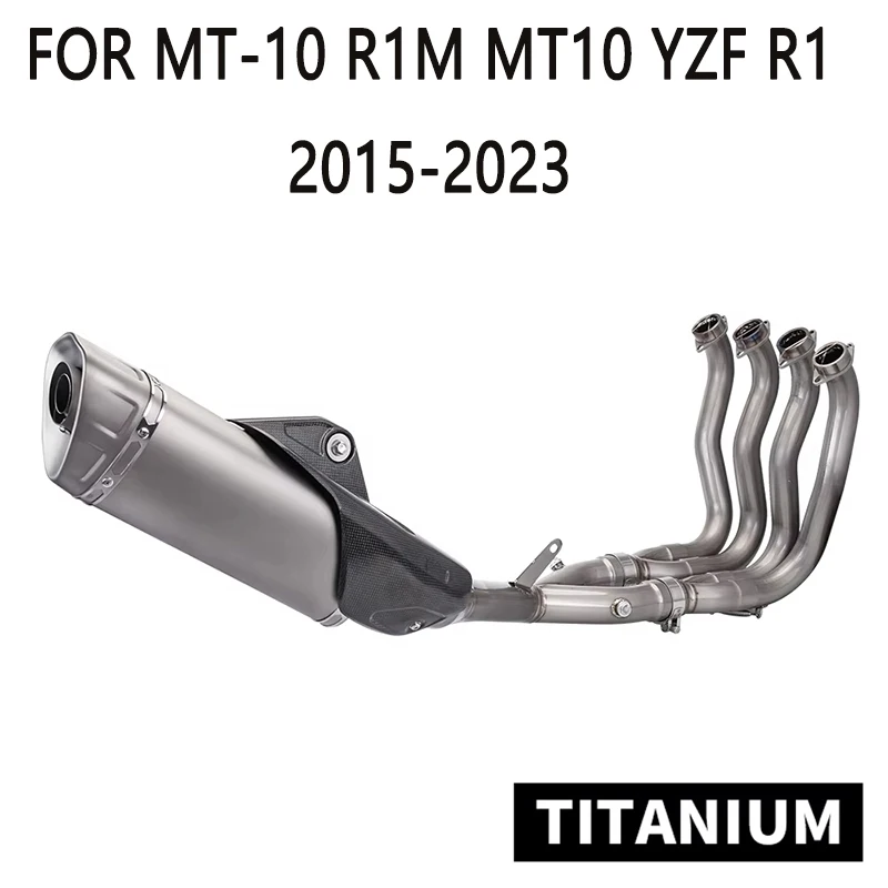 

Titanium alloy high quality Motorcycle Exhaust System Escape Moto Muffler Mid Link Pipe For MT-10 R1M MT10 YZF R1 2015-2023