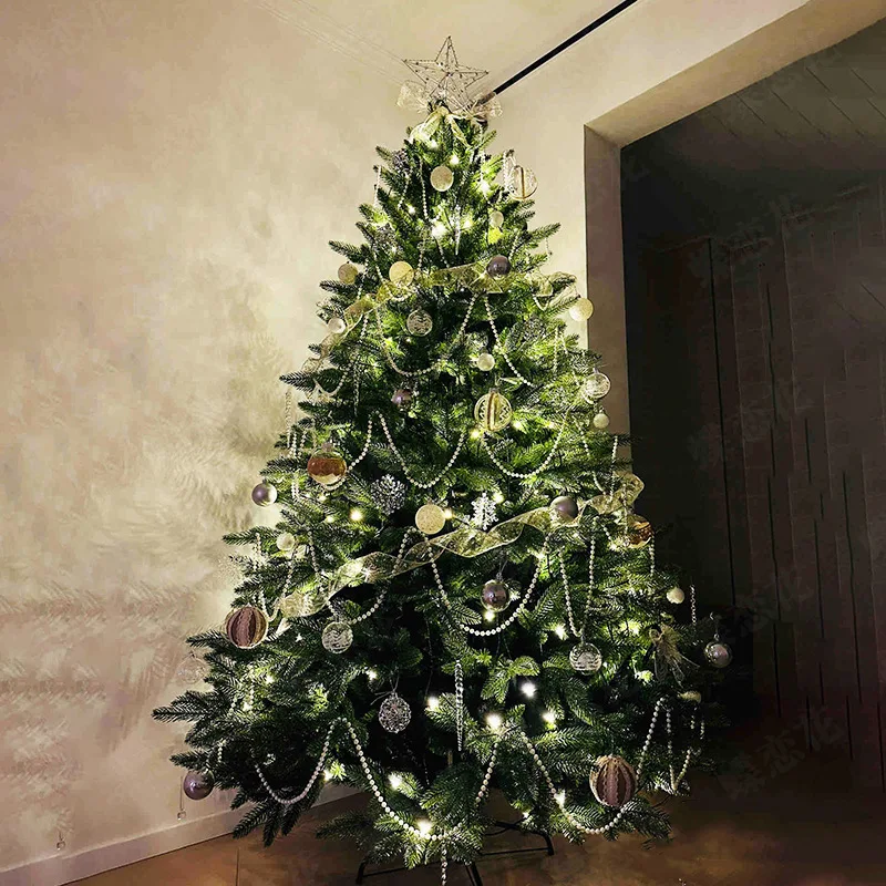 

Green Christmas tree PVC material branches less snow encryption simulation