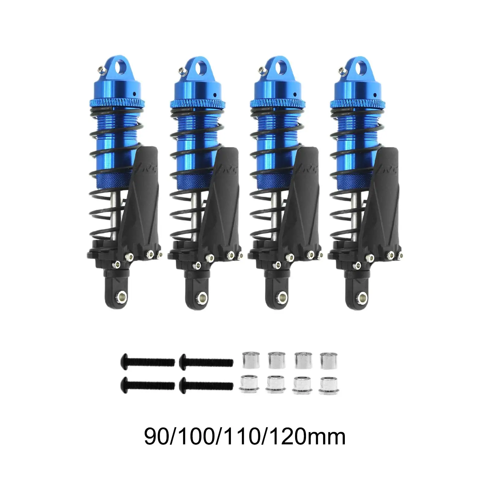 4 Pieces RC Shocks for 1/10 Model with Spring Collar Replacement Make Your RC Car Cool Smooth Damping Upgrade for Truck Crawlers