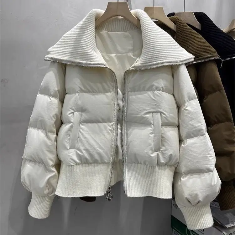 Jaqueta feminina de algodão outono/inverno com emenda para viagem casaco curto Parker