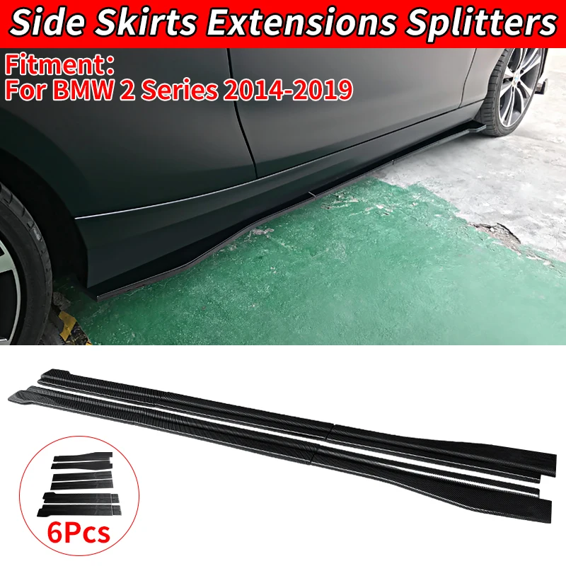 

For BMW 2 Series 2014-2019 Car Exterior Decoration Sports Style Gloss Black PP Plastic Material Side Skirt Bumper Extensions