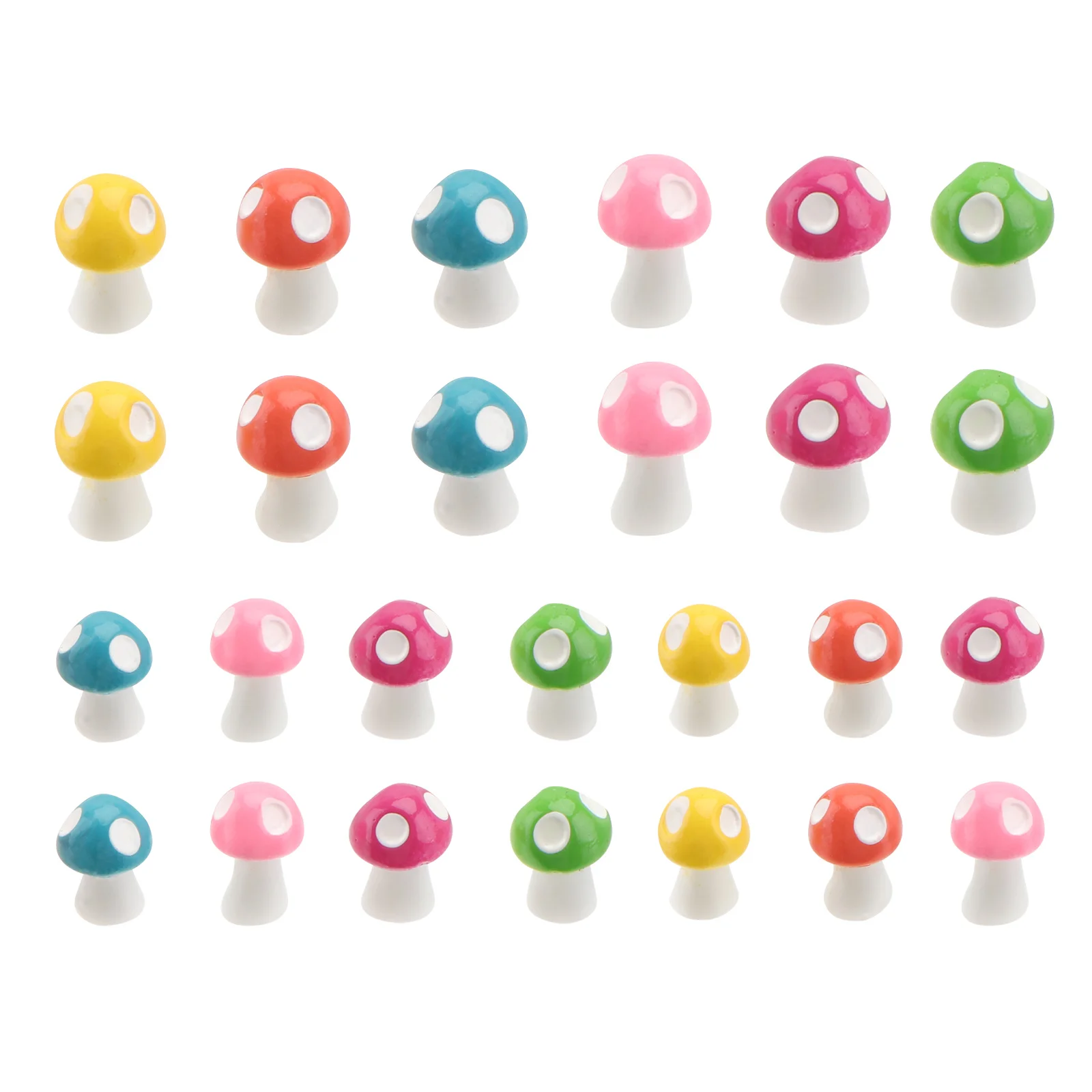50Pcs Resin Miniature Colorful Mushroom Ornament Artificial Landscape DIY Garden Decoration Mini Adornment Home Accessories