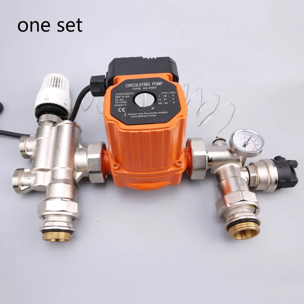 DN25 Thermostatic pump mixer blender for Water Underfloor Heating Manifold mixing valve water mixing center water mixing system