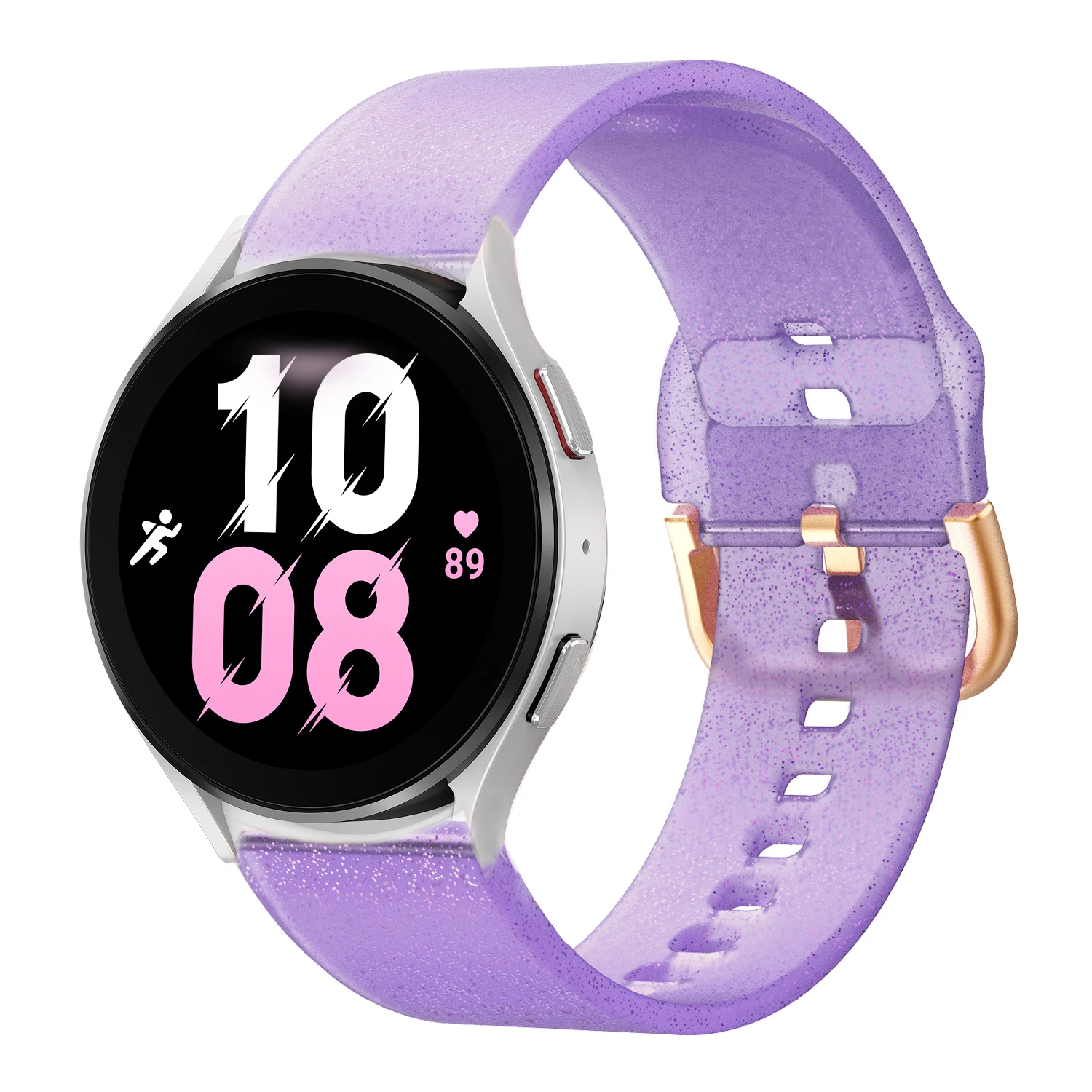 20mm Shiny Bling Glitter Silicone Strap for Samsung Galaxy Watch 4/5 40mm 44mm/5 Pro/Galaxy Watch 3 41mm/Active 2 44mm 40mm Band