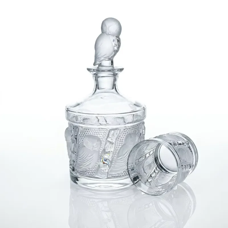 Luxury Crystal Glass Owl Wine Bottle Set Handmade Transparent Decanter for Corporate Business Promotional Gifts Low MOQ