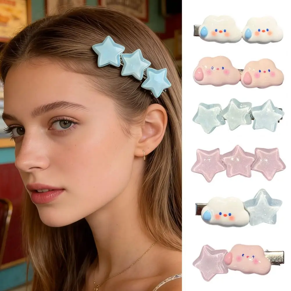 

2Pcs Star Hair Clips Star Hair Accessories Lightweight Non-Slip Cloud Headpieces Trendy For Casual Formal Ponytail Work School